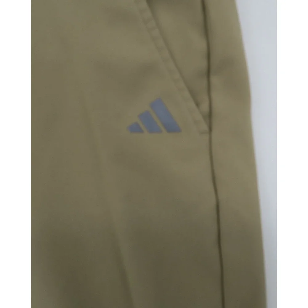 Adidas Mens Golf Pants Tan Khaki Flat Front Performance Trousers 36x30
